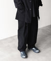 【ssstein】 WINDPROOF NYLON WIDE EASY TROUSERS - BLACK