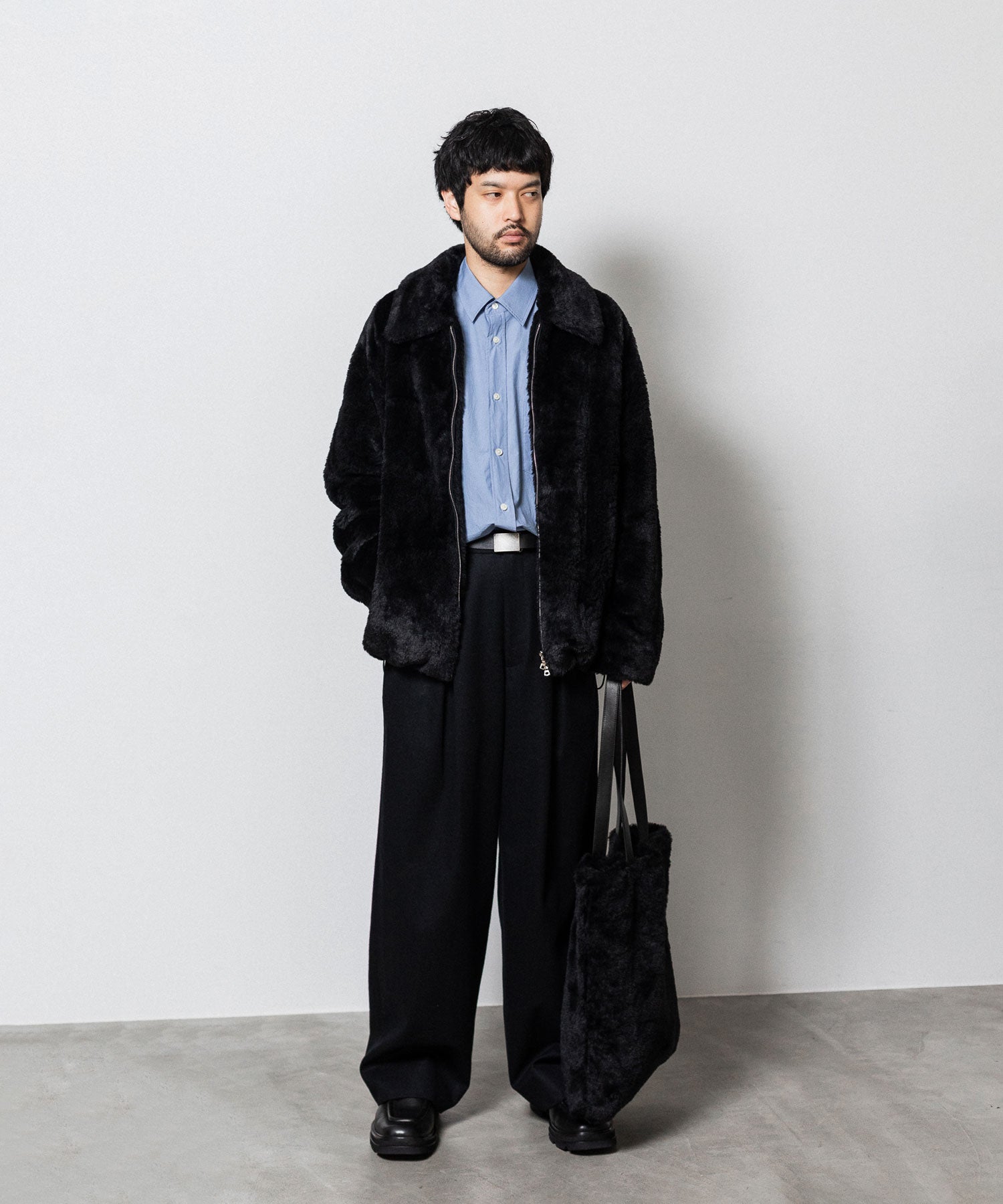 ssstein(シュタイン)の24AWコレクション EASY WIDE TROUSERS (2/72梳毛フラノ) - BLACK 公式通販サイトsession福岡セレクトショップ