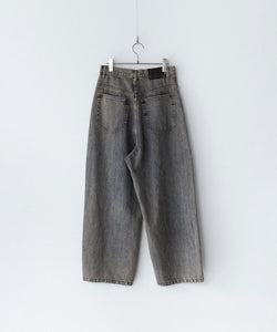 CODA / コーダ】GREY ACID WASH LAYERED HYBRID JEANS - GREY ACID