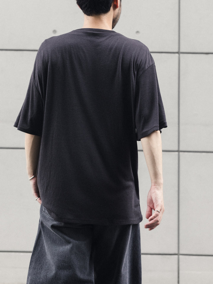 【KANEMASA PHIL.】18G WOOL PACK TEE - CHARCOAL