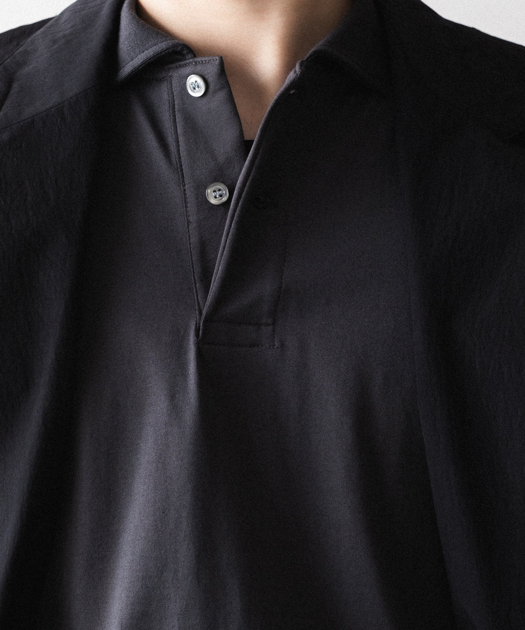 INTÉRIM インテリム HYPER BIG HIGH GAUGE SUVIN JERSEY POLO SHIRTのSMOKE BLACK 公式通販サイトsession福岡セレクトショップ