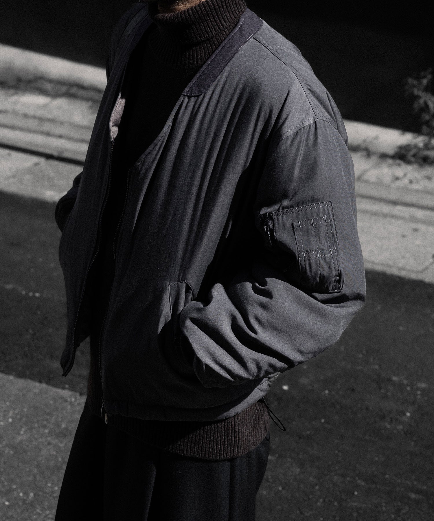 ANTHEM A アンセムエー PIGMENT AND DYE PUFFER MILITARY BLOUSONのDUSTY BLACK 公式通販サイトsession福岡セレクトショップ