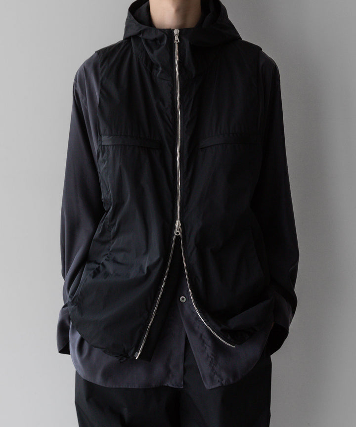 【stein】ssstein シュタインのNYLON TAFTA HOODED VESTのBLACK　 公式通販サイトsession福岡セレクトショップ