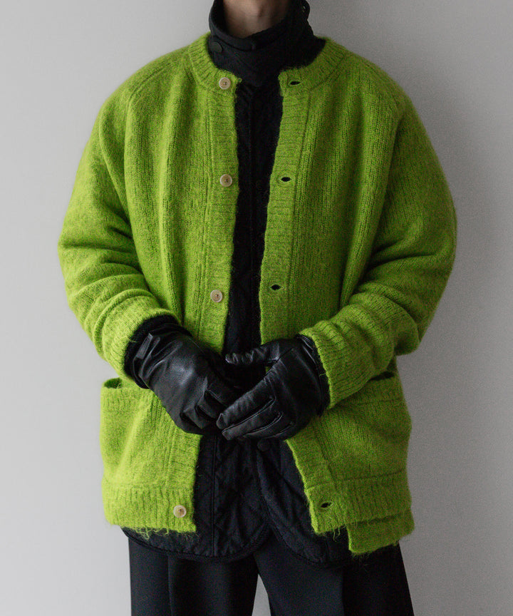 stein(シュタイン)の23AWコレクションKID MOHAIR KNIT CARDIGANのYELLOW GREEN