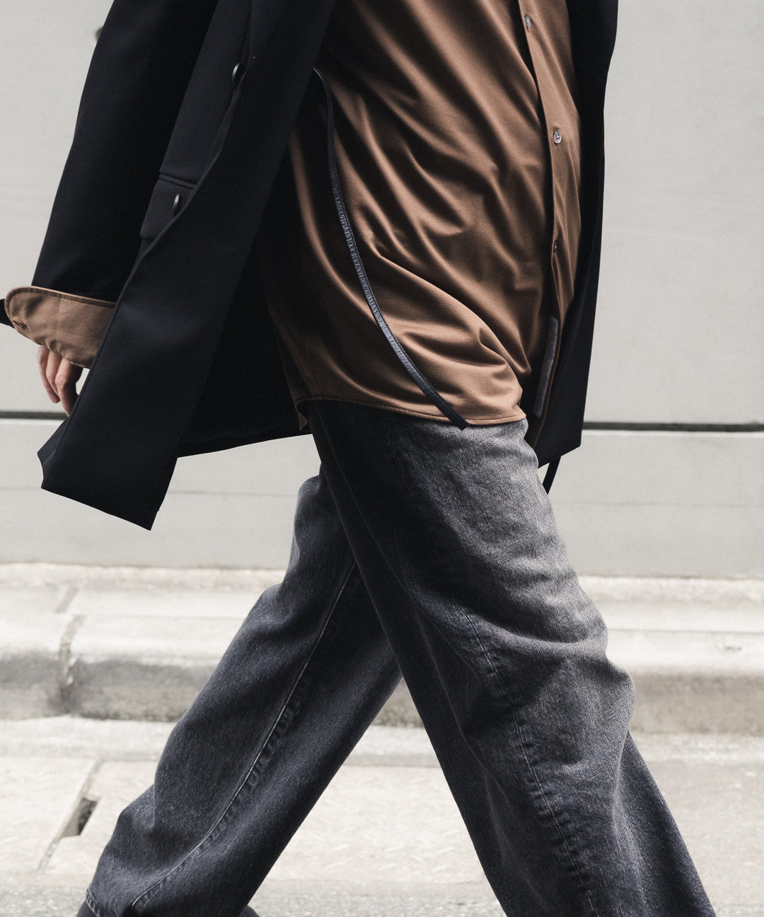 【ssstein】 ROUND DENIM PANTS - BLACK
