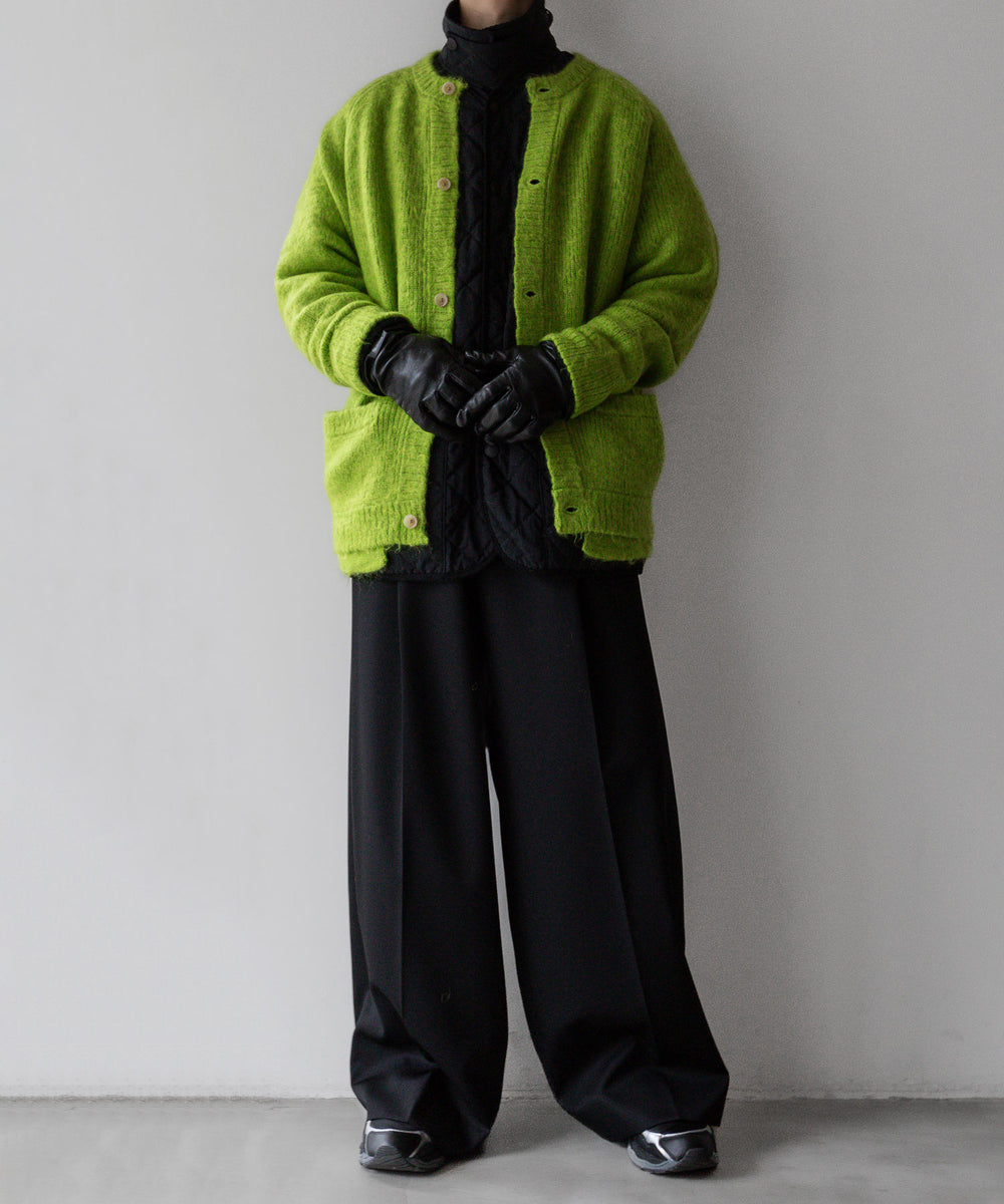 stein(シュタイン)の23AWコレクションKID MOHAIR KNIT CARDIGANのYELLOW GREEN