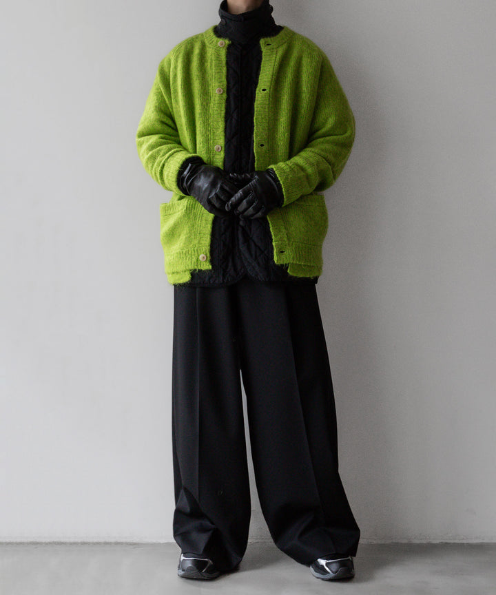 stein(シュタイン)の23AWコレクションKID MOHAIR KNIT CARDIGANのYELLOW GREEN