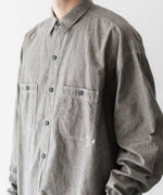画像をギャラリービューアに読み込む, INTÉRIM - インテリムのMILK PAINT VINTAGE WASH BLACK SHUTTLE CHAMBRAY HYPER BIG US NAVY WORK SHIRT TYPE2のGRAY公式通販サイトsession福岡セレクトショップ
