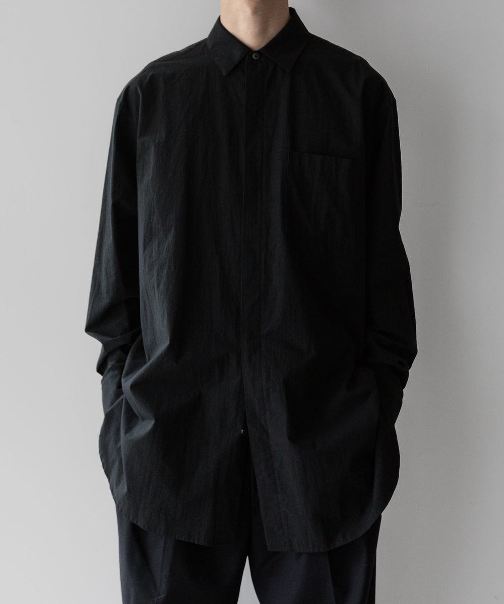 stein / シュタイン】OVERSIZED BREAKABLE LONG SHIRT - BLACK | 公式 