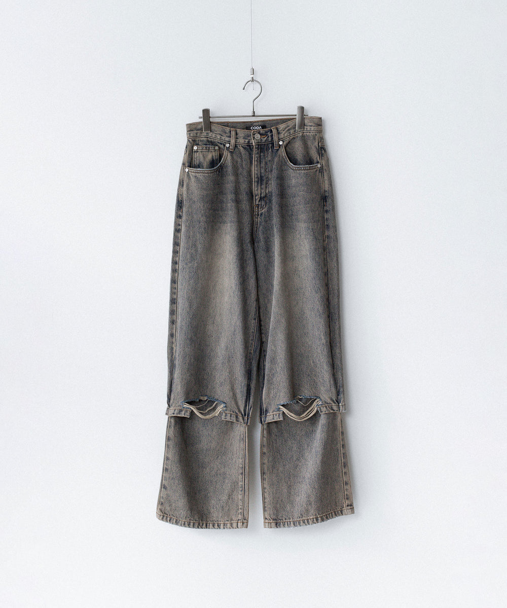 CODA コーダ GREY ACID WASH LAYERED HYBRID JEANSのGREY ACID WASH 公式通販サイトsession福岡セレクトショップ