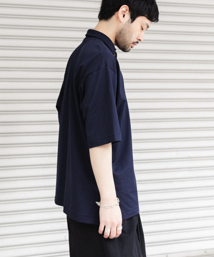INTÉRIM(インテリム)の HYPER BIG HIGH GAUGE SUVIN JERSEY POLO SHIRT - ROYAL D.PURPLEの公式通販サイトsession福岡セレクトショップ