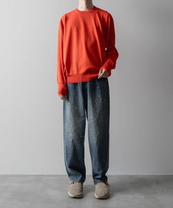 【ssstein】WOOL SILK KNIT CREW NECK LS - ORANGE