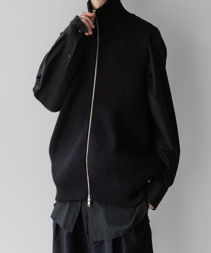 stein(シュタイン)の23AWコレクションOVERSIZED DRIVERS KNIT ZIP VESTのBLACK
