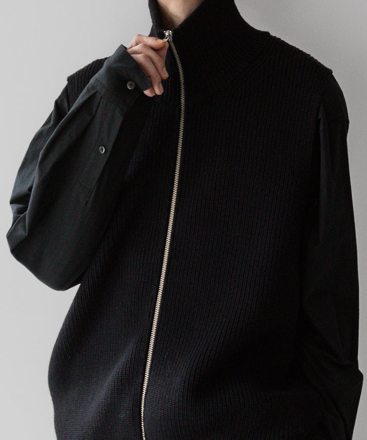 stein(シュタイン)の23AWコレクションOVERSIZED DRIVERS KNIT ZIP VESTのBLACK
