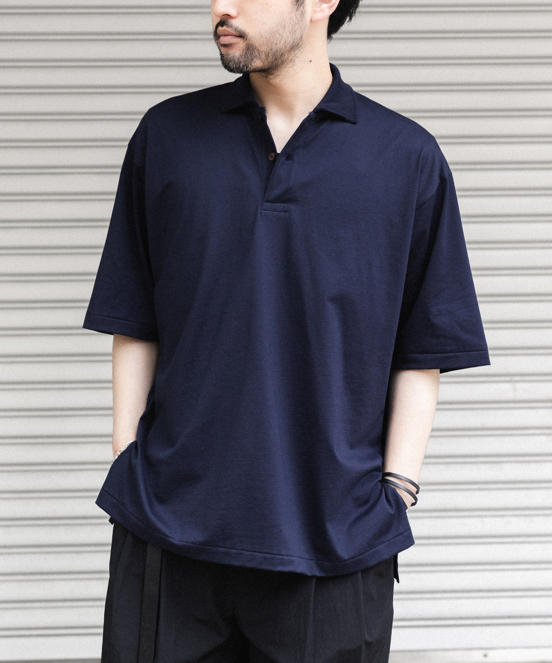 INTÉRIM(インテリム)の HYPER BIG HIGH GAUGE SUVIN JERSEY POLO SHIRT - ROYAL D.PURPLEの公式通販サイトsession福岡セレクトショップ