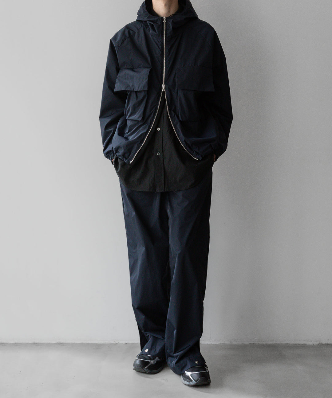 【stein】ssstein シュタインのNYLON TAFTA HOODED SHORT JACKETのDARK NAVY　 公式通販サイトsession福岡セレクトショップ