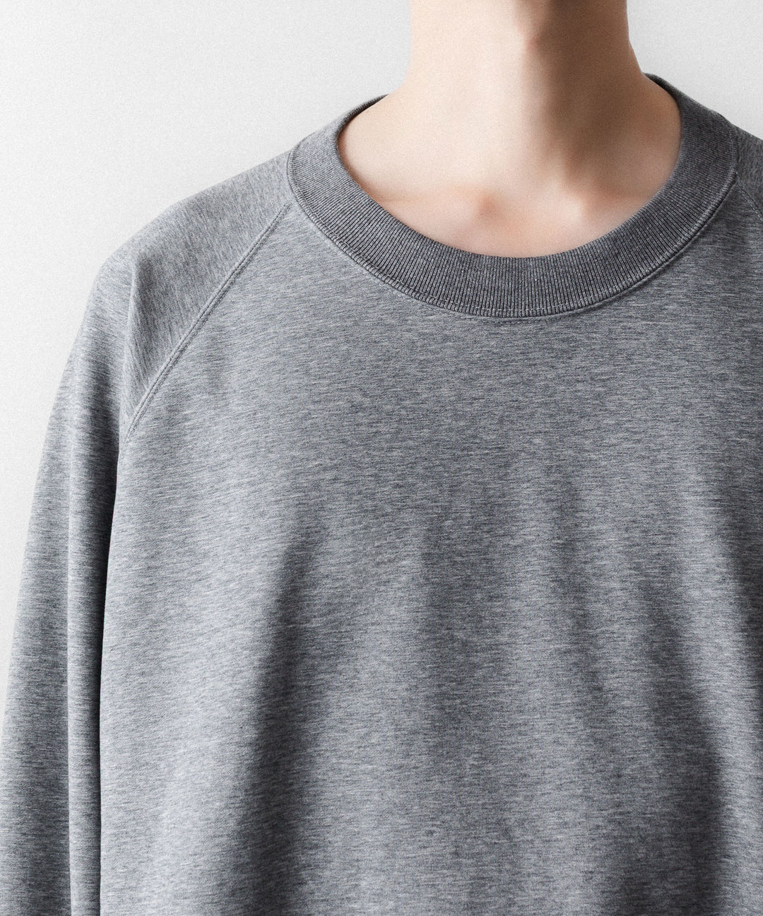 【KANEMASA PHIL.】36G RAGLAN HEATHER PULLOVER - CHARCOAL DYE