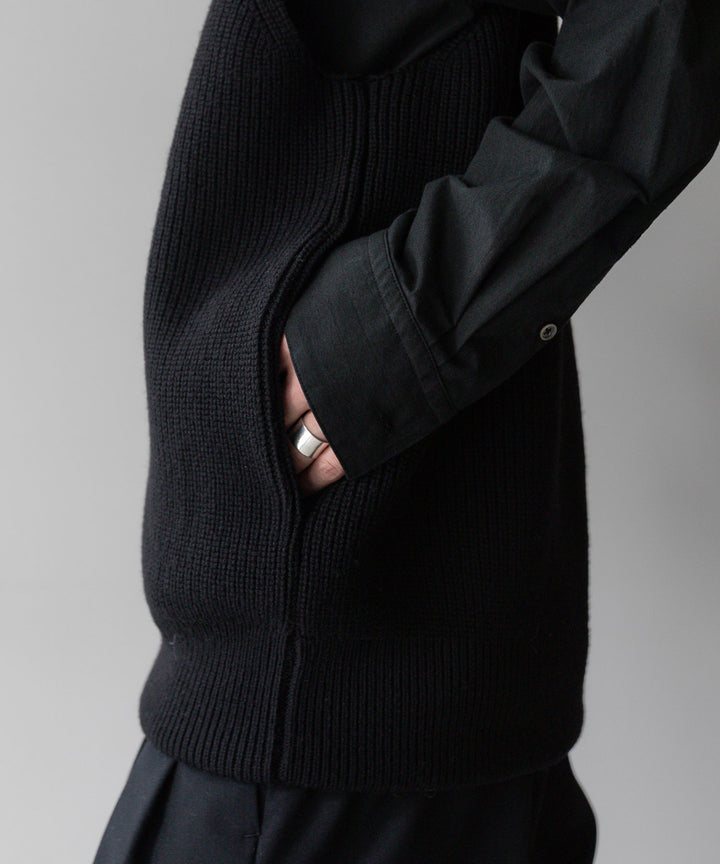 stein(シュタイン)の23AWコレクションOVERSIZED DRIVERS KNIT ZIP VESTのBLACK