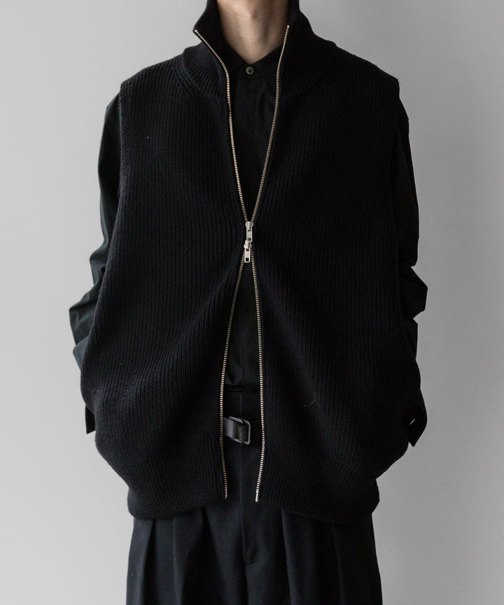 stein(シュタイン)の23AWコレクションOVERSIZED DRIVERS KNIT ZIP VESTのBLACK
