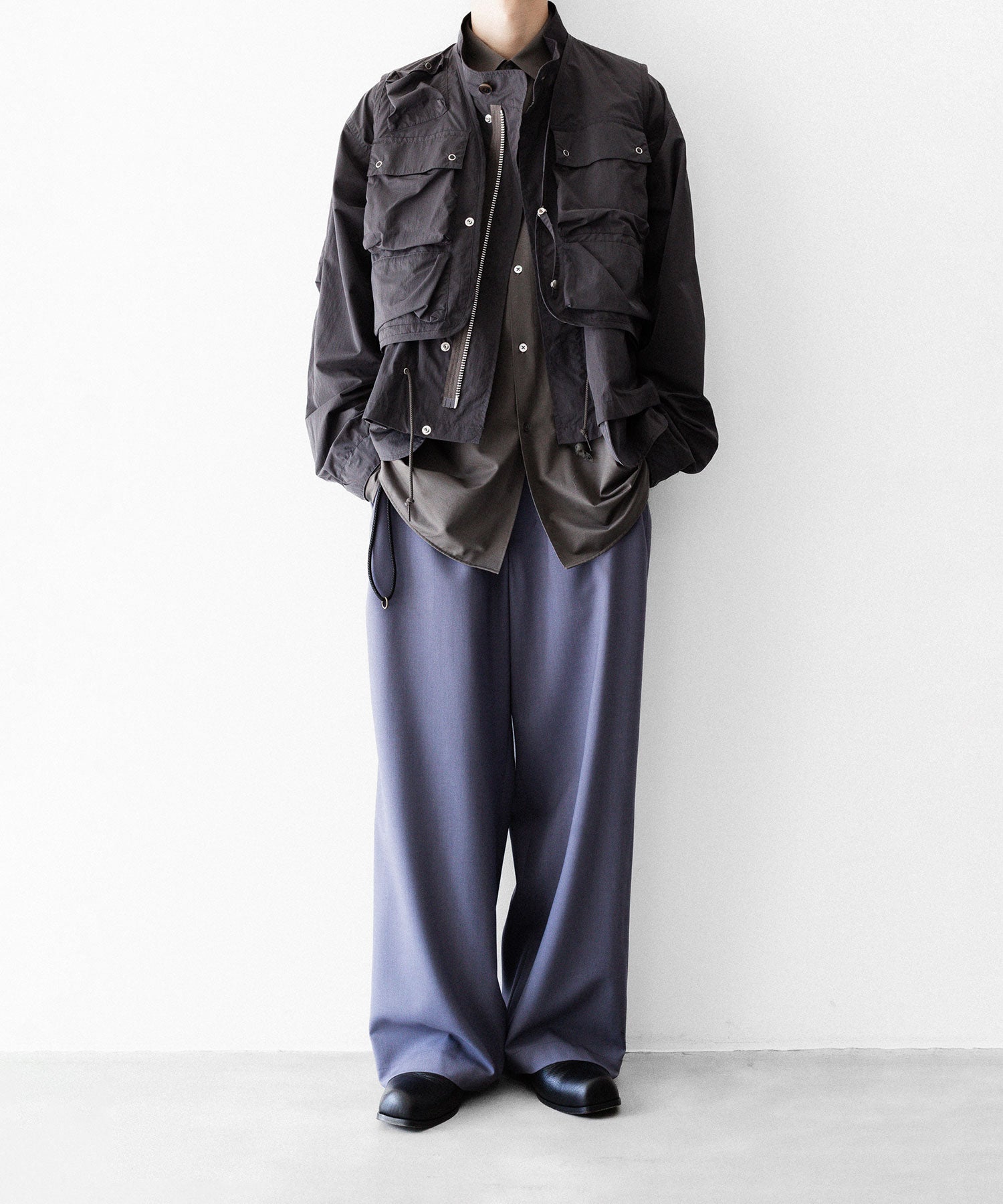 ANTHEM A / アンセムエー】WASHABLE WOOL NO-BRAINER PANTS - FOG