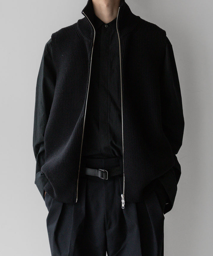 stein(シュタイン)の23AWコレクションOVERSIZED DRIVERS KNIT ZIP VESTのBLACK