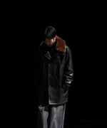 画像をギャラリービューアに読み込む, 【ANTHEM A】LAMB LEATHER TROMPE L&#39;OEIL SHORT COAT - BLACK
