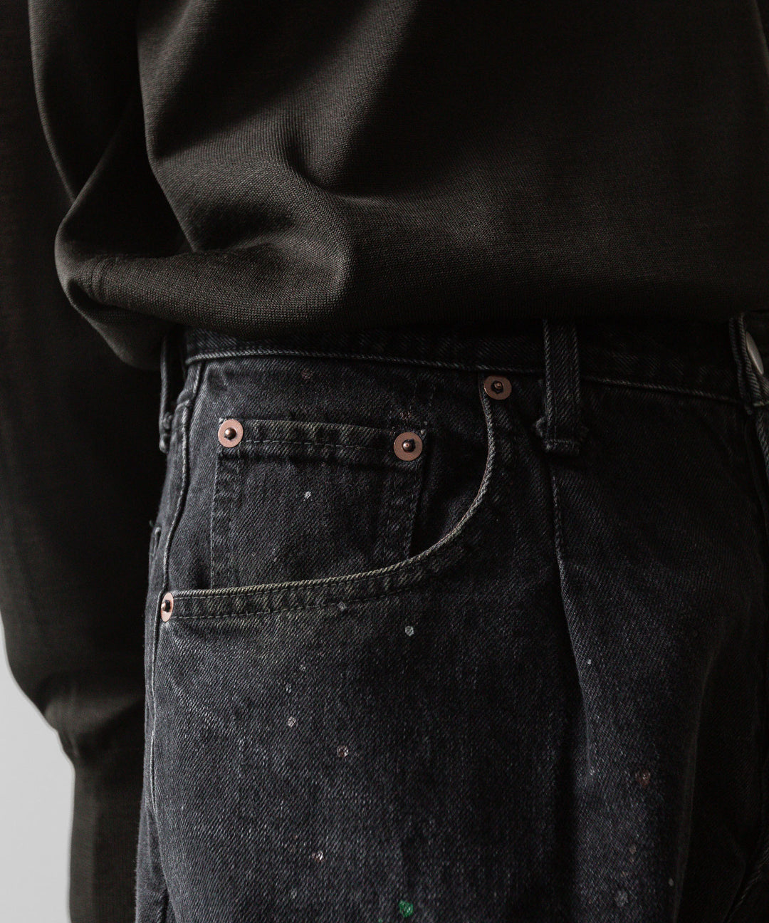 ssstein(シュタイン)の24AWコレクション VINTAGE REPRODUCTION SPLASHED DENIM JEANS - BLACK 公式通販サイトsession福岡セレクトショップ