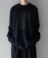 【stein】OVERSIZED LONG SLEEVE TEE [ LINEAR ] - DARK NAVY