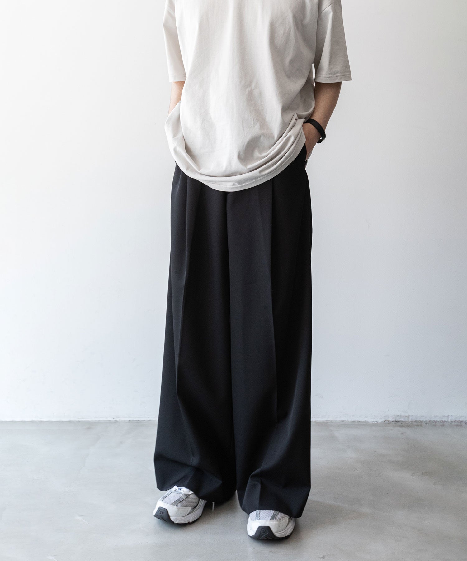 stein extra wide trousers M 黒 ワイドスラックス 【日本産】 - パンツ