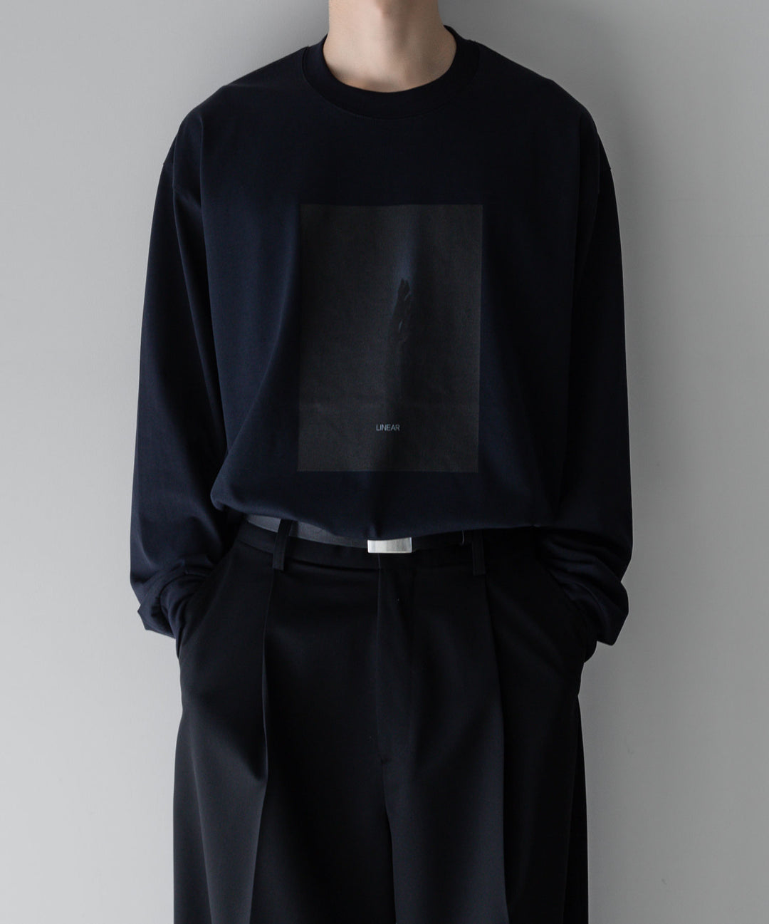 【stein】ssstein シュタインのOVERSIZED LONG SLEEVE TEE [ LINEAR ]のDARK NAVY　 公式通販サイトsession福岡セレクトショップ