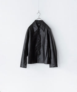 CODA ブラック 合成皮革 ジャケット サイズ0 CODA / コーダ】BLACK SYNTHETIC LEATHER CUT OUT TIERED JACKET