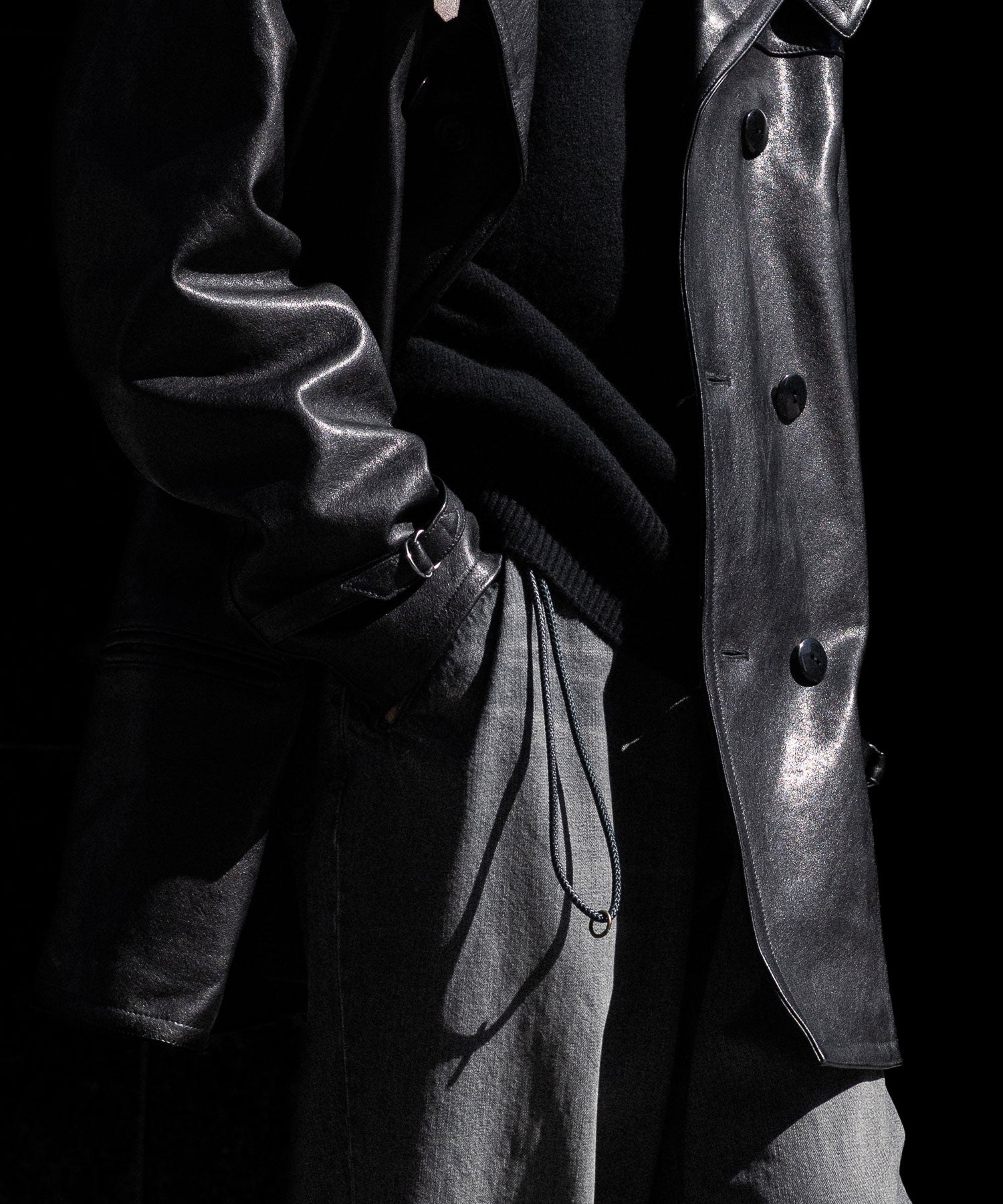 ANTHEM A アンセムエーのWASHED DENIM NO-BRAINER PANTSのBLACK 公式通販サイトsession福岡セレクトショップ