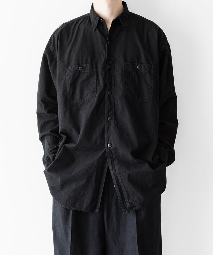 INTÉRIM - インテリムのBLACK SURFAR GARMENT DYE HYPER BIG MIL WORK SHIRT TYPE2のBLACK公式通販サイトsession福岡セレクトショップ