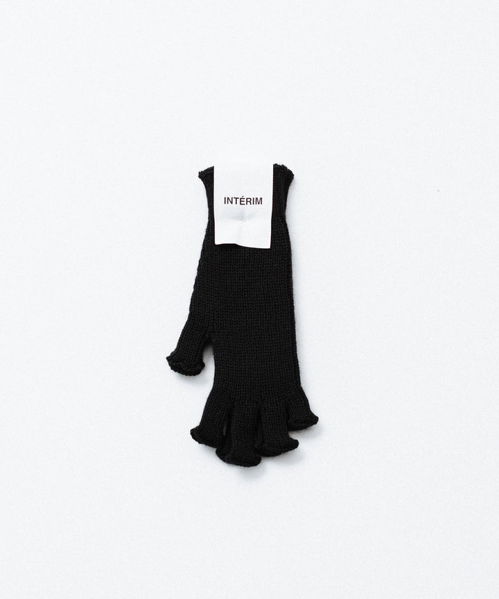 INTÉRIM インテリムのWOOL SILK CASHMERE DEAD STOCK YARN FINGERLESS GLOVESのBLACK 公式通販サイトsession福岡セレクトショップ
