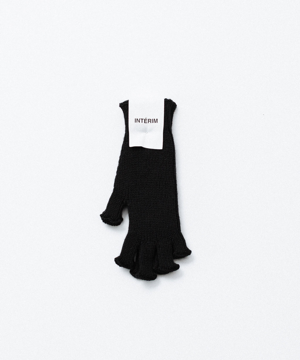 INTÉRIM インテリムのWOOL SILK CASHMERE DEAD STOCK YARN FINGERLESS GLOVESのBLACK 公式通販サイトsession福岡セレクトショップ