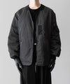 【ANTHEM A】OVERSIZED COLLARLESS MILITARY BLOUSON - BLACK