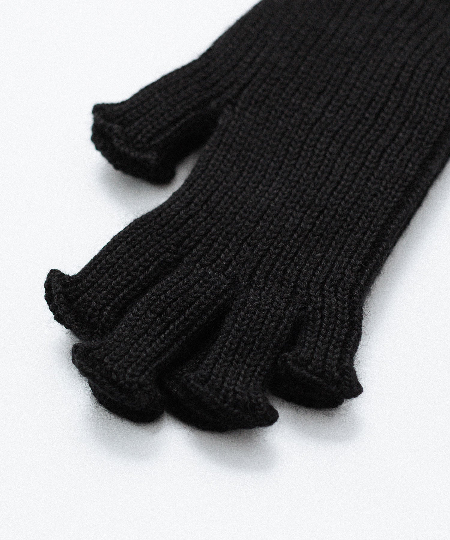INTÉRIM インテリムのWOOL SILK CASHMERE DEAD STOCK YARN FINGERLESS GLOVESのBLACK 公式通販サイトsession福岡セレクトショップ