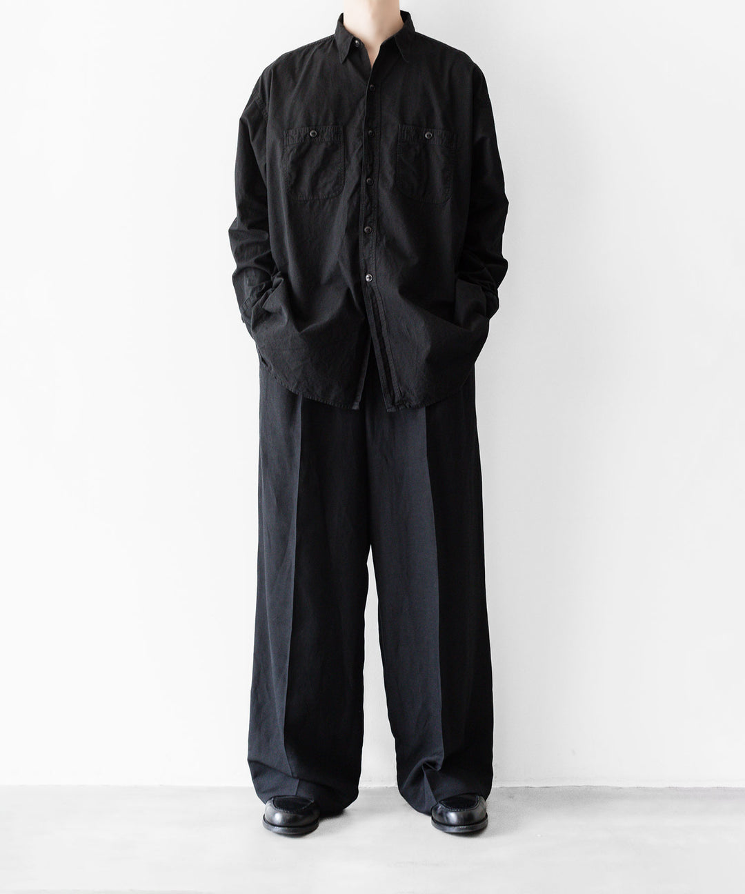 INTÉRIM - インテリムのBLACK SURFAR GARMENT DYE HYPER BIG MIL WORK SHIRT TYPE2のBLACK公式通販サイトsession福岡セレクトショップ