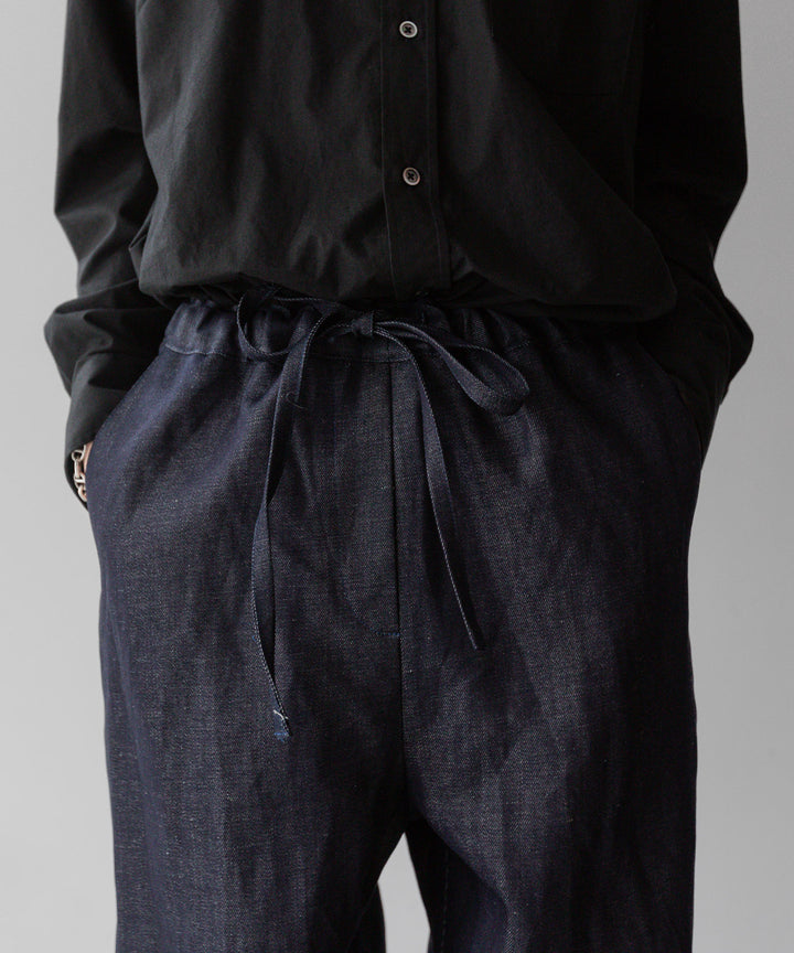 INTÉRIM - インテリムのLINEN DENIM TAPERED EASY PANTS - NAVY公式通販サイトsession福岡セレクトショップ