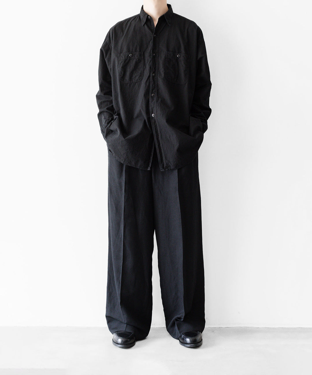 INTÉRIM - インテリムのBLACK SURFAR GARMENT DYE HYPER BIG MIL WORK SHIRT TYPE2のBLACK公式通販サイトsession福岡セレクトショップ