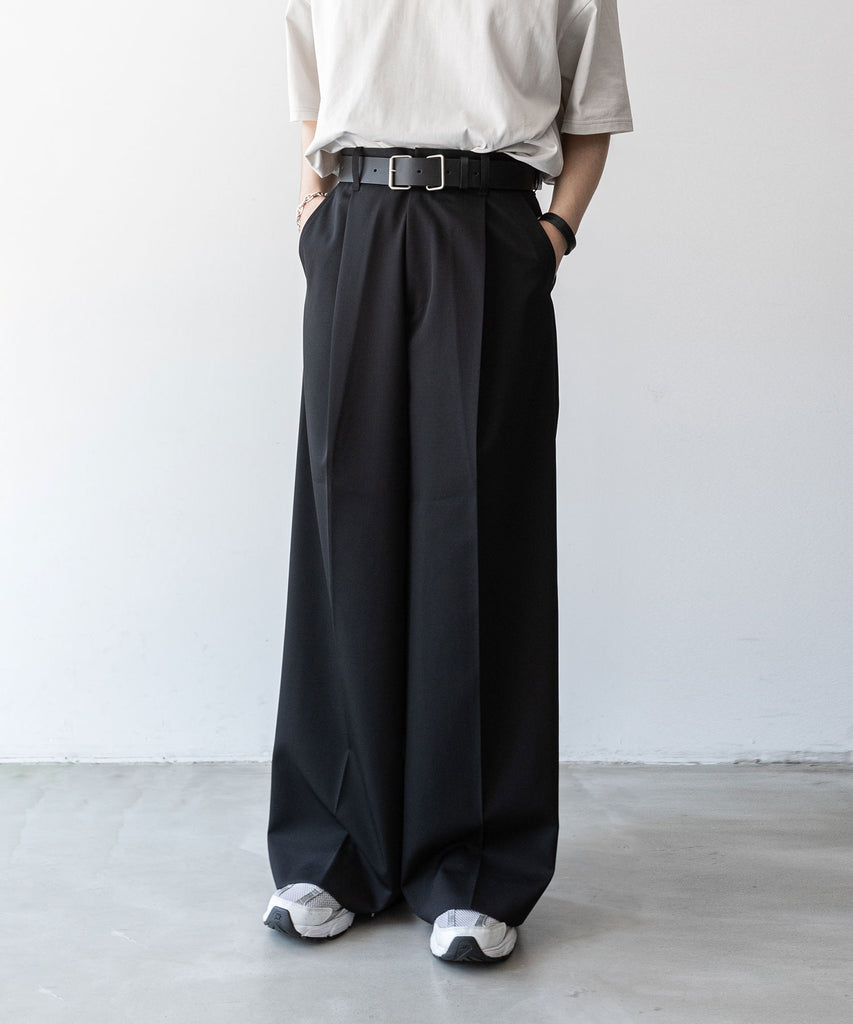 stein 20ss 大幅値下げ stein】EXTRA WIDE TROUSERS - BLACK | 公式通販サイト session