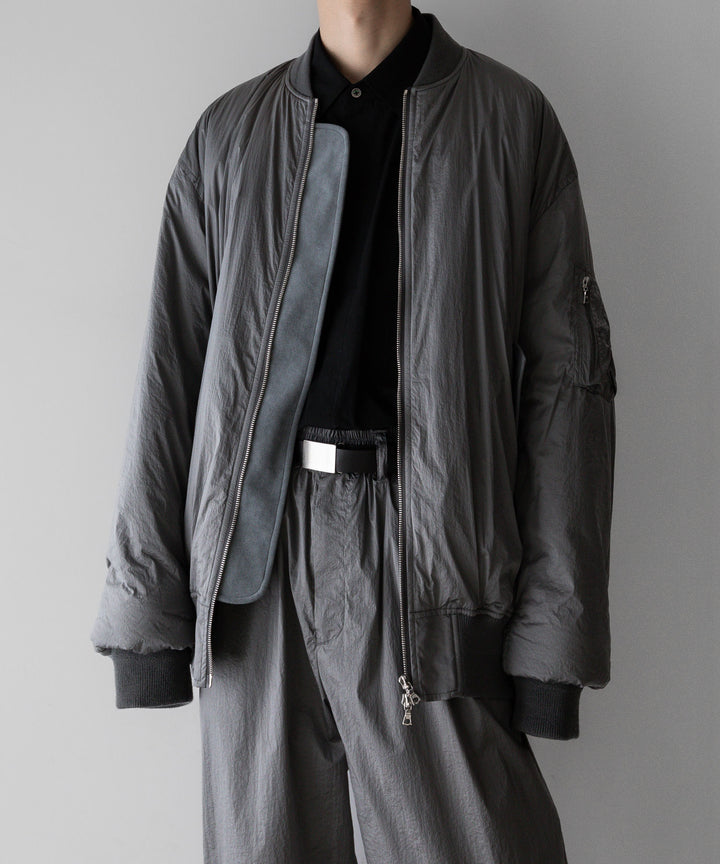 【stein】OVERSIZED FLIGHT JACKET - SILVER