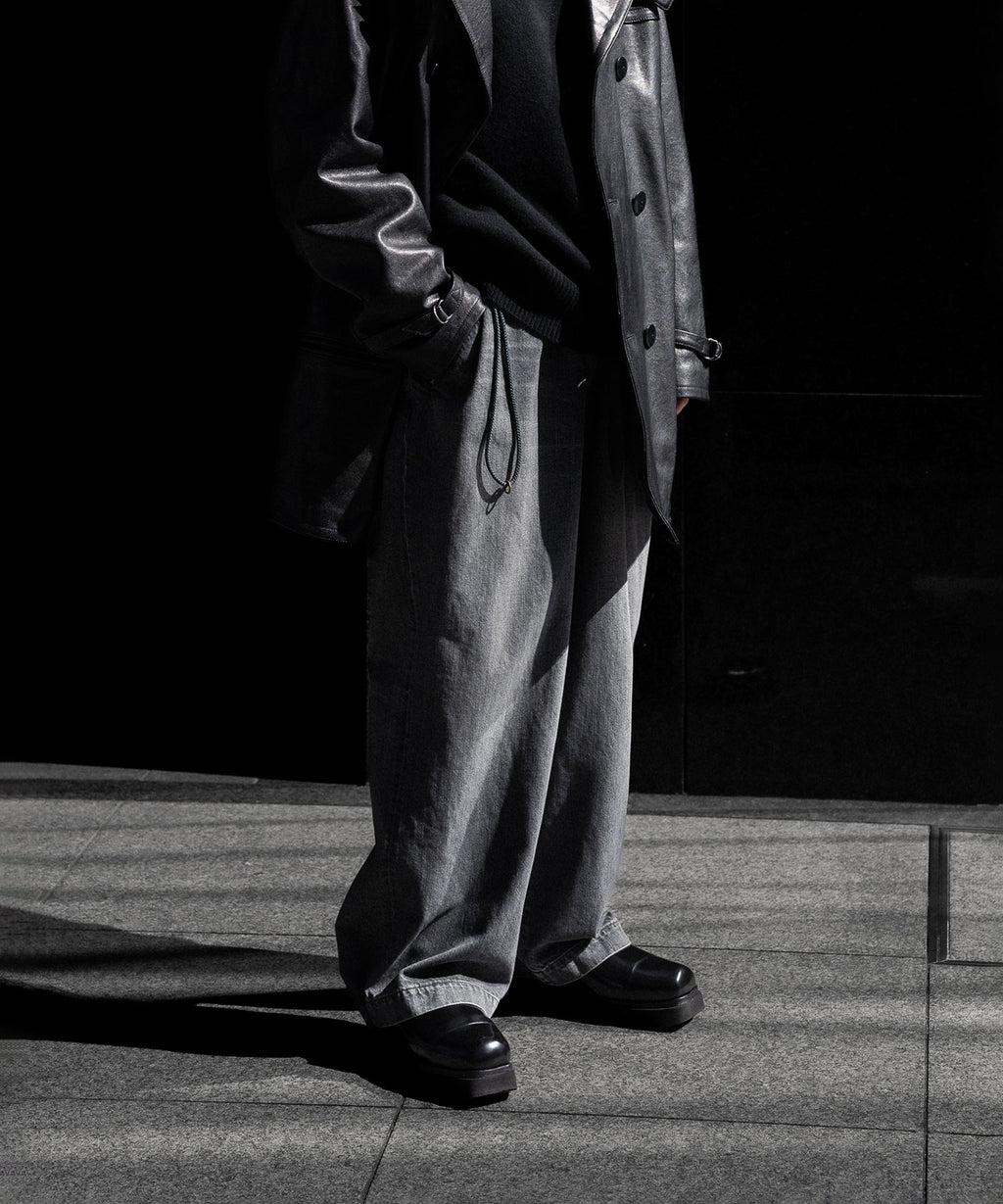 ANTHEM A アンセムエーのWASHED DENIM NO-BRAINER PANTSのBLACK 公式通販サイトsession福岡セレクトショップ