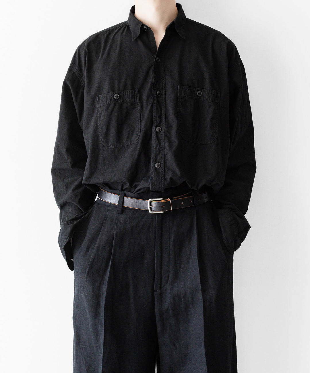 INTÉRIM - インテリムのBLACK SURFAR GARMENT DYE HYPER BIG MIL WORK SHIRT TYPE2のBLACK公式通販サイトsession福岡セレクトショップ