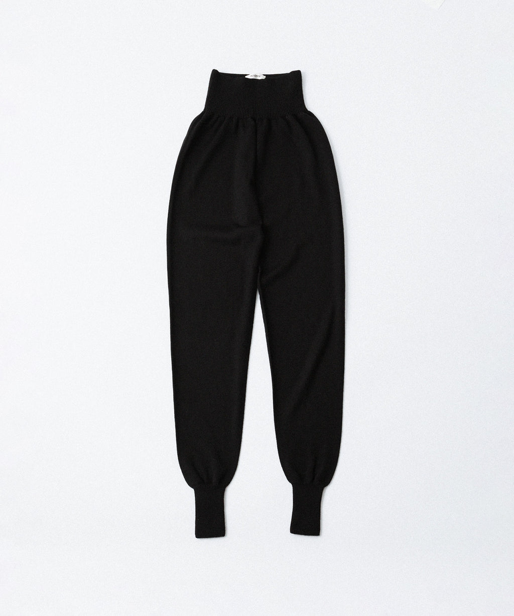 INTÉRIM インテリムのWOOL SILK CASHMERE  DEAD STOCK YARN KNIT INNER PANTSのBLACK公式通販サイトsession福岡セレクトショップ