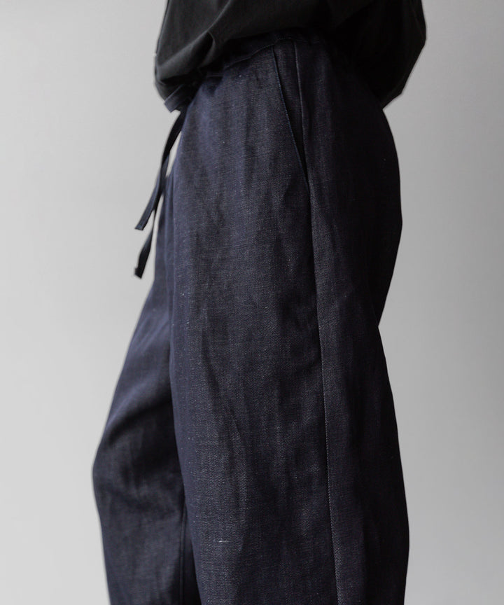INTÉRIM - インテリムのLINEN DENIM TAPERED EASY PANTS - NAVY公式通販サイトsession福岡セレクトショップ