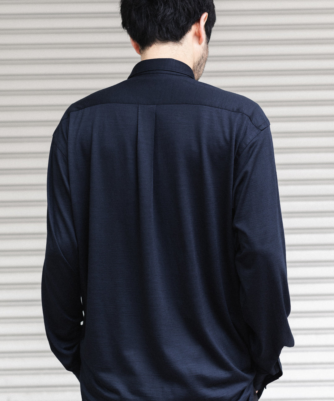 INTÉRIM インテリムのEXTRA FINE MERINO WOOL JERSEY L/S REGULAR COLLAR SHIRTのD.NAVY公式通販サイトsession福岡セレクトショップ