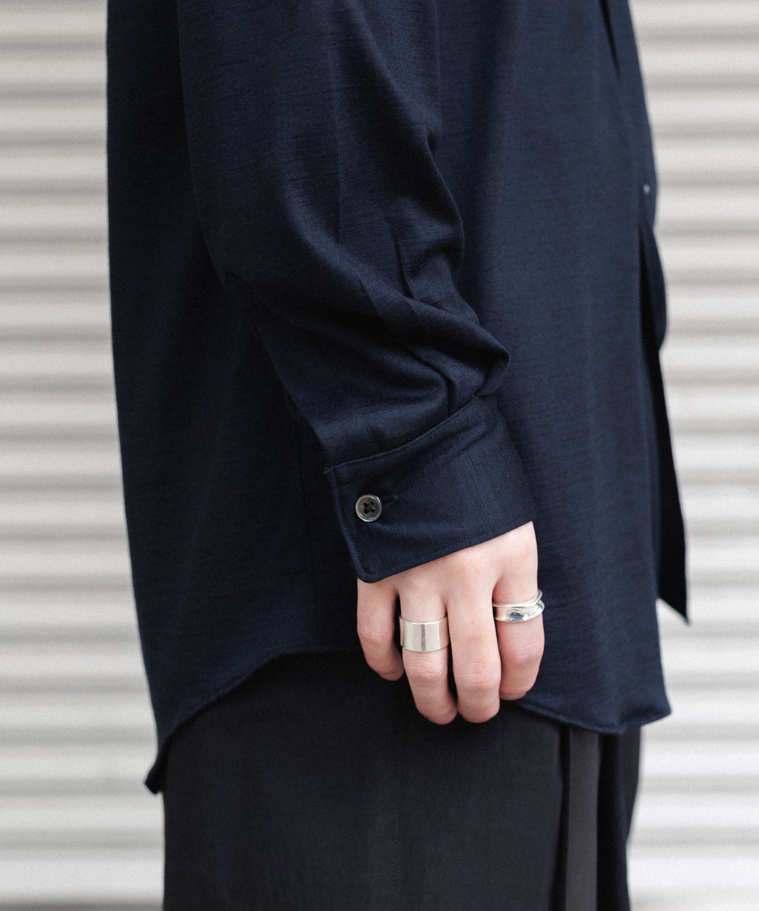 INTÉRIM インテリムのEXTRA FINE MERINO WOOL JERSEY L/S REGULAR COLLAR SHIRTのD.NAVY公式通販サイトsession福岡セレクトショップ