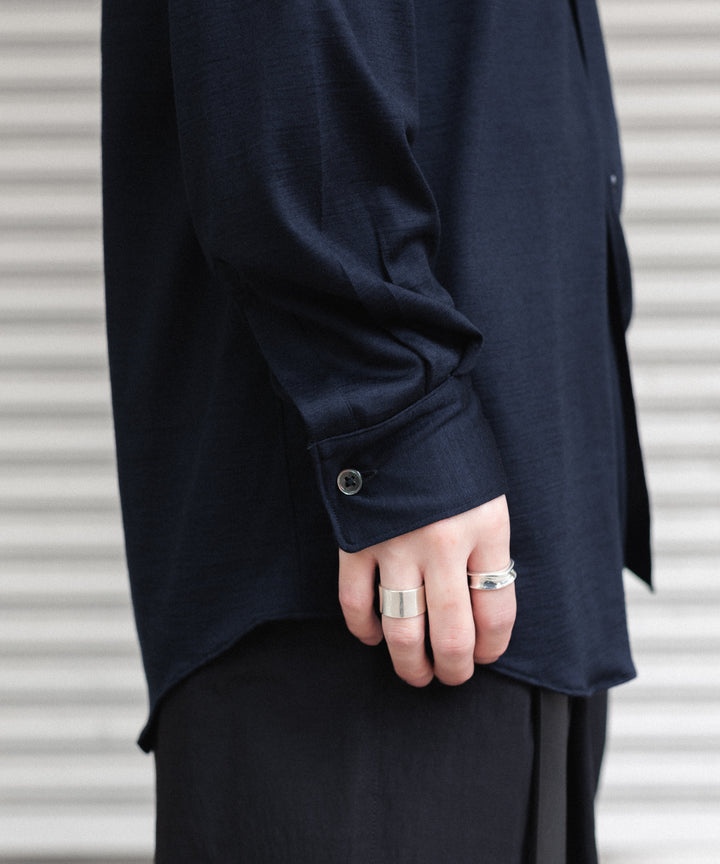 INTÉRIM インテリムのEXTRA FINE MERINO WOOL JERSEY L/S REGULAR COLLAR SHIRTのD.NAVY公式通販サイトsession福岡セレクトショップ