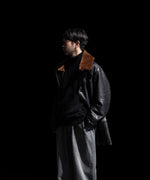 画像をギャラリービューアに読み込む, 【ANTHEM A】LAMB LEATHER TROMPE L&#39;OEIL SHORT COAT - BLACK
